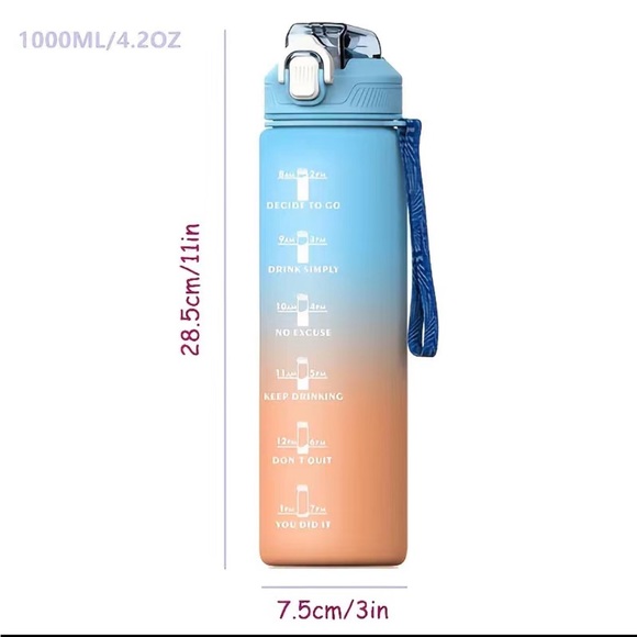 NWT Water Bottle Rainbow Colored and Morivates - Picture 8 of 10